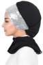 Olga - Sort & Sølv Praktisk Hijab