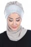 Olga - Taupe & Sølv Praktisk Hijab