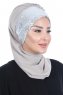 Olga - Taupe & Sølv Praktisk Hijab