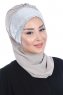 Olga - Taupe & Sølv Praktisk Hijab