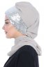 Olga - Taupe & Sølv Praktisk Hijab