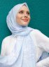 Pariza - Lyseblå Mønstrede Hijab