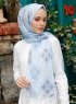 Pariza - Indigo Mønstrede Hijab
