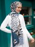 Pariza - Marine Blå Mønstrede Hijab