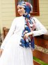 Pariza - Hvid Mønstrede Hijab