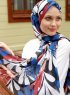 Pariza - Hvid Mønstrede Hijab