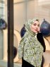 Parisha - Grøn Mønstred Bomuld Hijab - Mirach