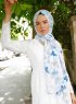 Parwin - Blå Mønstrede Hijab - Sal Evi