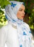 Parwin - Blå Mønstrede Hijab - Sal Evi