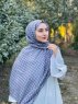 Qiana - Grå Mønstred Bomuld Hijab