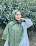 Qiana - Khaki Mønstred Bomuld Hijab