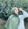 Qiana - Khaki Mønstred Bomuld Hijab