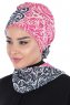 Regina - Marine Blå & Fuchsia Chiffon Instant Turban