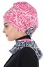 Regina - Marine Blå & Fuchsia Chiffon Instant Turban
