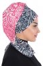 Regina - Marine Blå & Fuchsia Chiffon Instant Turban