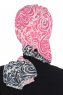 Regina - Marine Blå & Fuchsia Chiffon Instant Turban