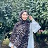 Shahnaz - Sort Leopard Mønstred Bomuld Hijab