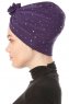 Shereen - Mørke Lilla Crepe Chiffon Turban - Sehr-i Sal