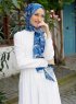 Yumna - Marine Blå Mønstrede Hijab
