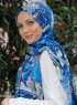 Yumna - Marine Blå Mønstrede Hijab