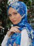 Yumna - Marine Blå Mønstrede Hijab