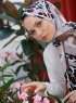 Yumna - Lysebrun Mønstrede Hijab
