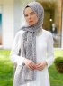 Tharaa - Mørkegrå Mønstrede Hijab - Sal Evi