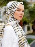 Ulima - Khaki Mønstrede Hijab - Sal Evi