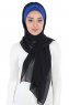 Vera - Blå & Sort Praktisk Chiffon Hijab