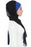 Vera - Blå & Sort Praktisk Chiffon Hijab