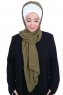 Vera - Creme & Khaki Praktisk Chiffon Hijab