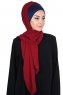 Vera - Marine Blå & Bordeaux Praktisk Chiffon Hijab