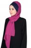 Vera - Marine Blå & Fuchsia Praktisk Chiffon Hijab