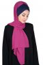 Vera - Marine Blå & Fuchsia Praktisk Chiffon Hijab