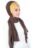 Vera - Sennepsgul & Brun Praktisk Chiffon Hijab
