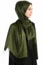Verda Khaki Satin Hijab Sjal Madame Polo 130011-4
