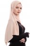 Yara - Beige Praktisk One Piece Crepe Hijab