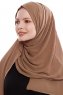 Yara - Brun Praktisk One Piece Crepe Hijab
