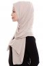 Yara - Lys Taupe Praktisk One Piece Crepe Hijab