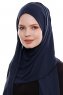 Yara - Marine Blå Praktisk One Piece Crepe Hijab