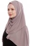 Yara - Mørk Taupe Praktisk One Piece Crepe Hijab
