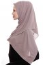 Yara - Mørk Taupe Praktisk One Piece Crepe Hijab