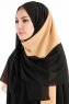 Yelda Svart & Senapsgul Chiffon Hijab Sjal Madame Polo 130035-2