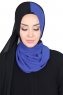 Ylva - Blå & Sort Praktisk Chiffon Hijab