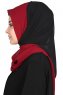 Ylva - Bordeaux & Sort Praktisk Chiffon Hijab