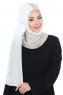 Ylva - Creme & Taupe Praktisk Chiffon Hijab