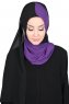 Ylva - Lilla & Sort Praktisk Chiffon Hijab