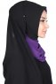 Ylva - Lilla & Sort Praktisk Chiffon Hijab