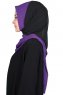 Ylva - Lilla & Sort Praktisk Chiffon Hijab