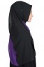 Ylva - Lilla & Sort Praktisk Chiffon Hijab
